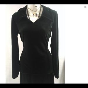 VNTG ANNA SUE GREEN 2 pc VELVET HOLIDAY 🌲SKT SET